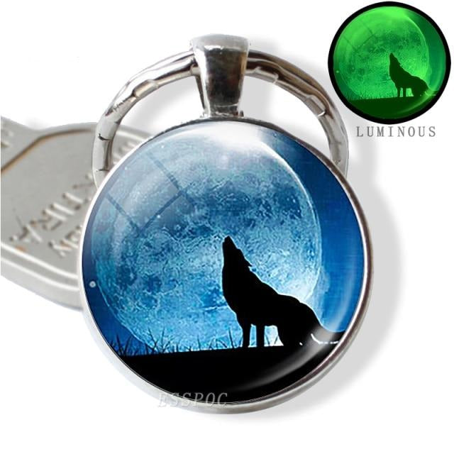 Luminous Glow In The Dark Wolf Key Chain Key Rings Holder