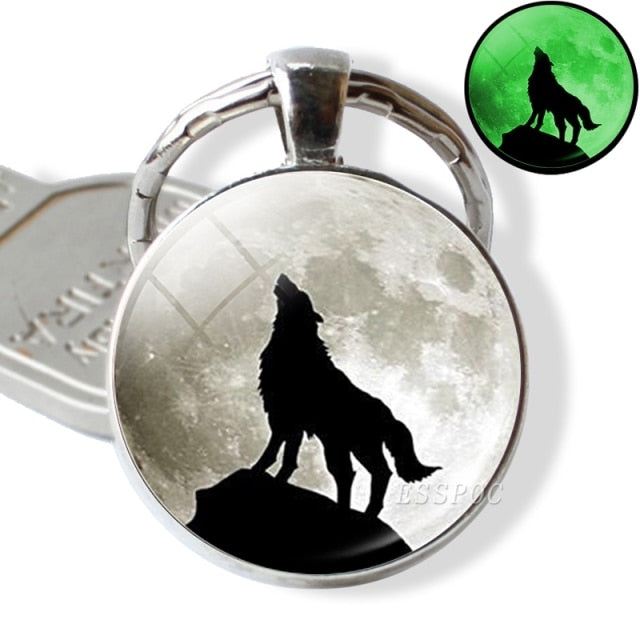 Luminous Glow In The Dark Wolf Key Chain Key Rings Holder