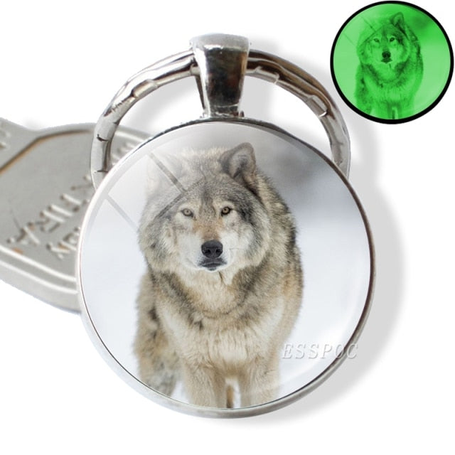 Luminous Glow In The Dark Wolf Key Chain Key Rings Holder