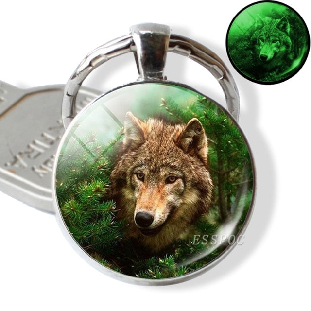 Luminous Glow In The Dark Wolf Key Chain Key Rings Holder