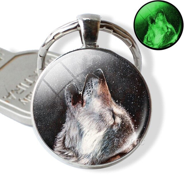 Luminous Glow In The Dark Wolf Key Chain Key Rings Holder