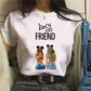 Women Best Friends Girl T-Shirt Girl Summer Casual Tops