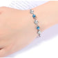 Femme White Gold Silver color Clover Crystal Jewelry Bracelet