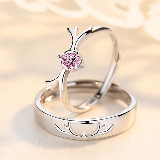 Fashion Creative Elk Deer Couples Ring