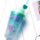 Creative Double Layer Plastic Straw Cup