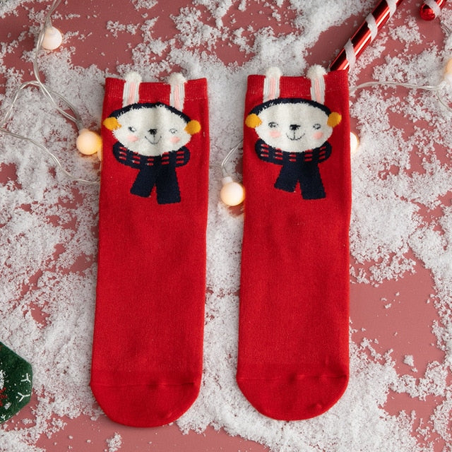 Christmas woman socks funny cartoon Santa Claus Christmas tree socks