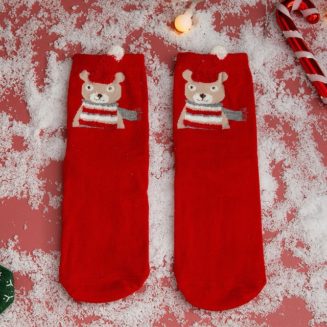 Christmas woman socks funny cartoon Santa Claus Christmas tree socks