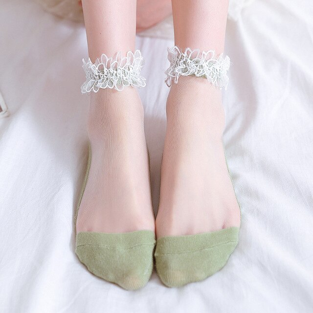 Fashion Lace Flower Thin Socks