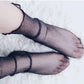 Black Fishnet Lace Flower Mesh Ankle Socks
