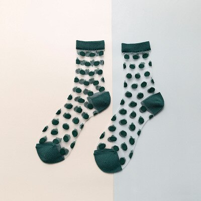 Short Female Thin Crystal Silk Cotton Lace Mesh Boat Socks