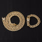 Iced Out Paved Rhinestones 1Set Gold Color Full Miami Cuban Chain