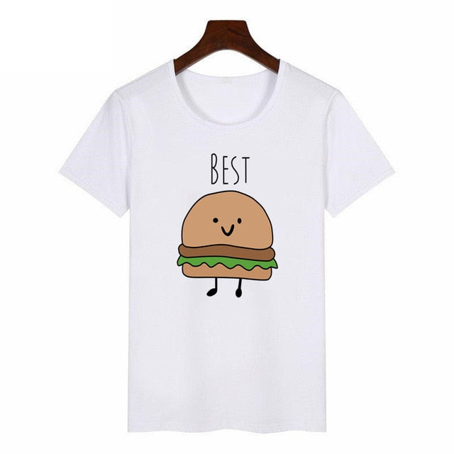 Women Cute Best Friend Matching Letter T-Shirt BFF T Shirt Women Lovers Tee Shirt My Best Friend Printing Tshirt Femme Clothes