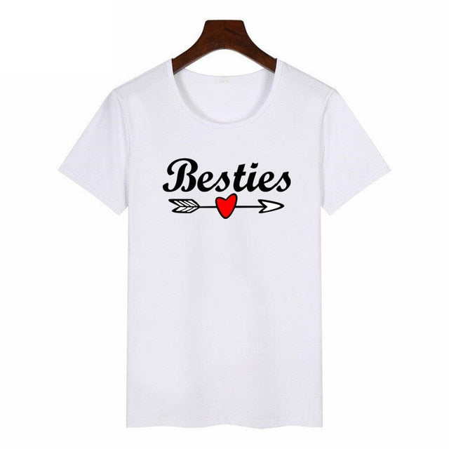 Women Cute Best Friend Matching Letter T-Shirt BFF T Shirt Women Lovers Tee Shirt My Best Friend Printing Tshirt Femme Clothes