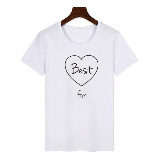 Women Cute Best Friend Matching Letter T-Shirt BFF T Shirt Women Lovers Tee Shirt My Best Friend Printing Tshirt Femme Clothes