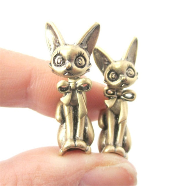 Cute Cat Giraffe Kangaroo Lion Animal Stud Earrings