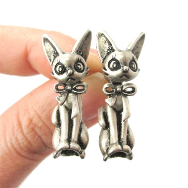 Cute Cat Giraffe Kangaroo Lion Animal Stud Earrings