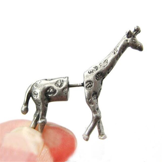 Cute Cat Giraffe Kangaroo Lion Animal Stud Earrings