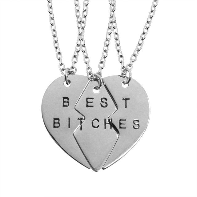 3pcs/set Love Heart Big Little Sis Mom BFF Necklaces